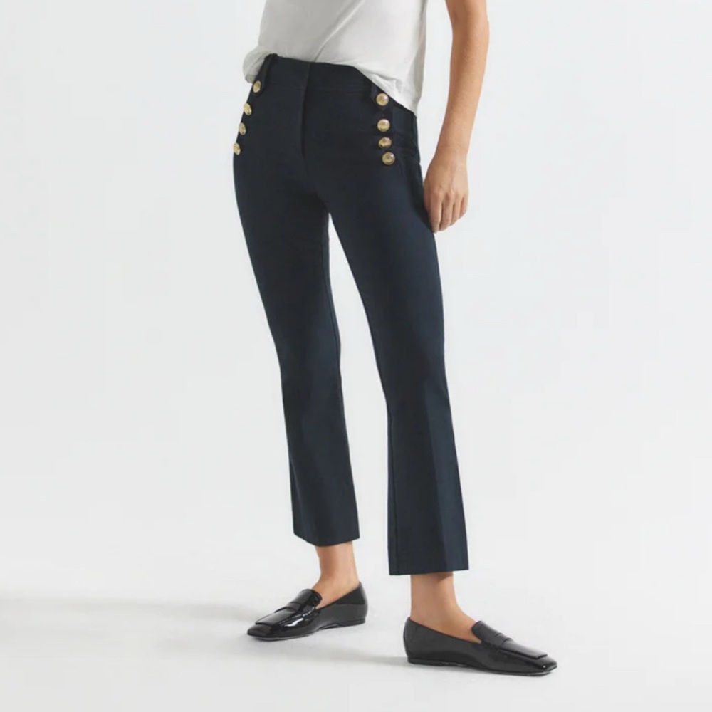 Midnight Blue ROBERTSON CROP FLARE TROUSERS by Derek Lam 10 Crosby